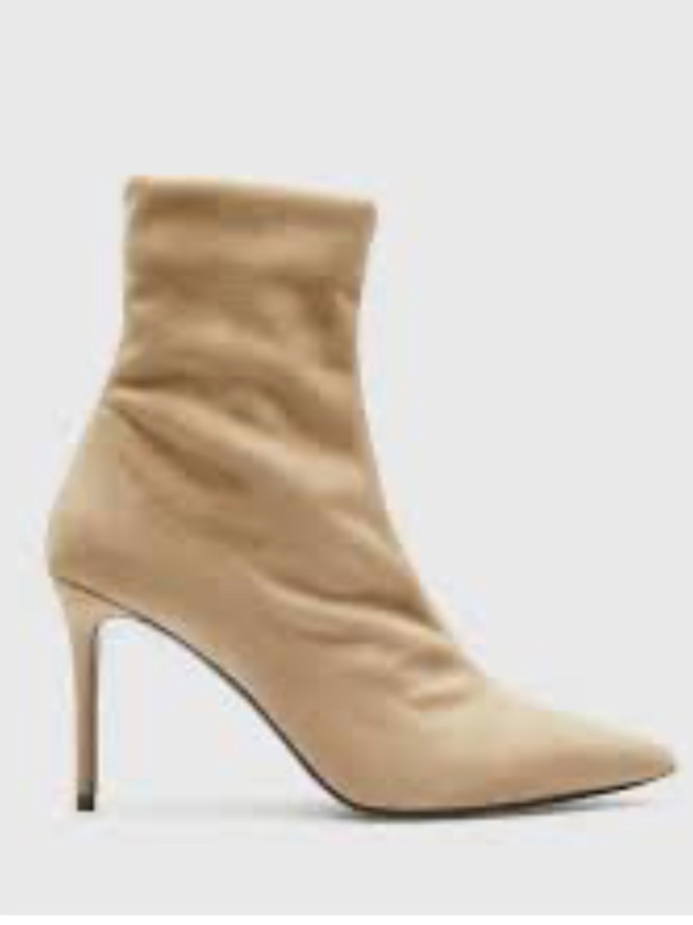 Theory Beige Faux Suede Pointed Toe Stiletto Ankle Boots Size 38 US 8